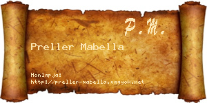 Preller Mabella névjegykártya